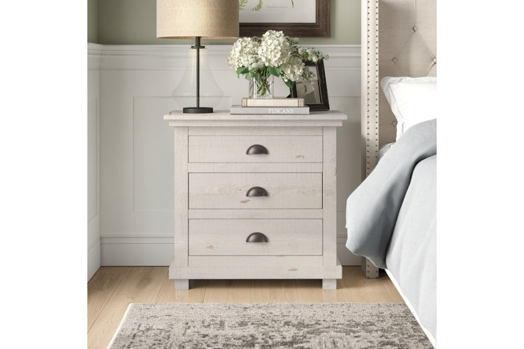 Lafever 3 drawer online solid wood nightstand